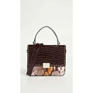 ANINE BING Cowhide Leather Croc Embossed Python Thea Crossbody Bag NEW